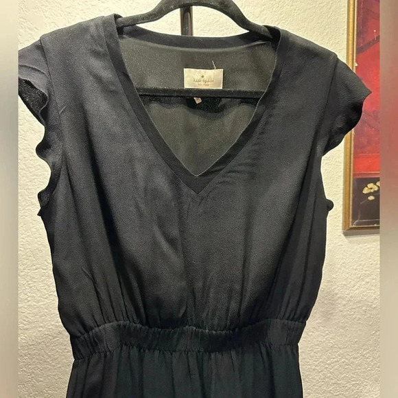 Kate Spade ruffle sleeve black mini dress size 10 - Picture 7 of 10